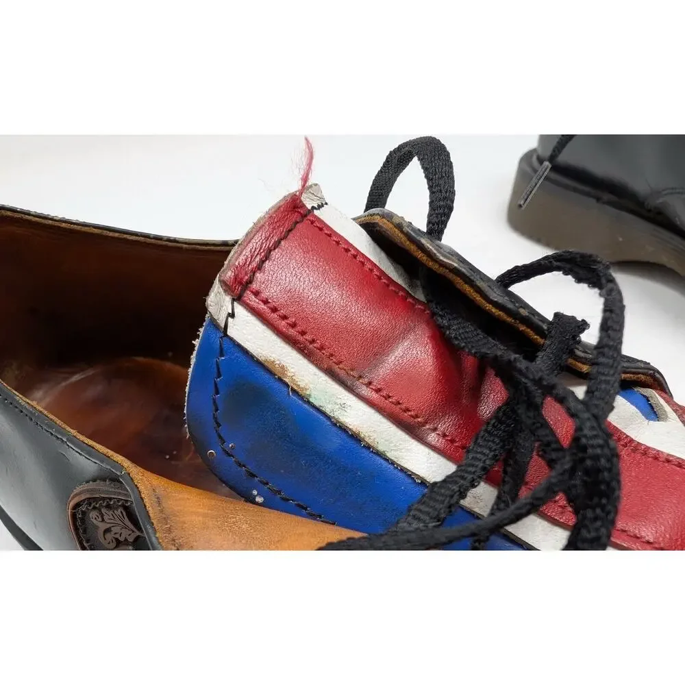 Vintage Dr. Martens Oxford Shoes Union Jack British Flag England Men's Size 7.5